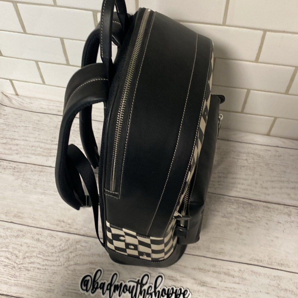 *NEW Coach West Backpack with Black and White Checkerboard Print - Picture 8 of 14